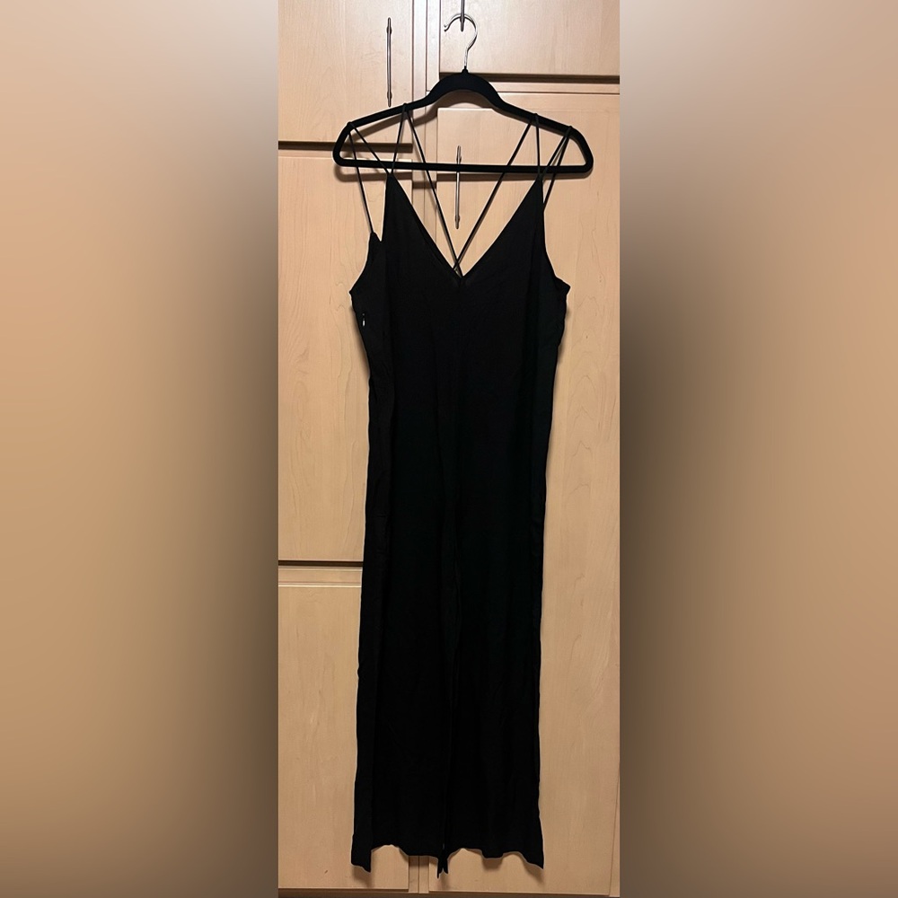 Silk and Salt strappy wide leg jumpsuit.